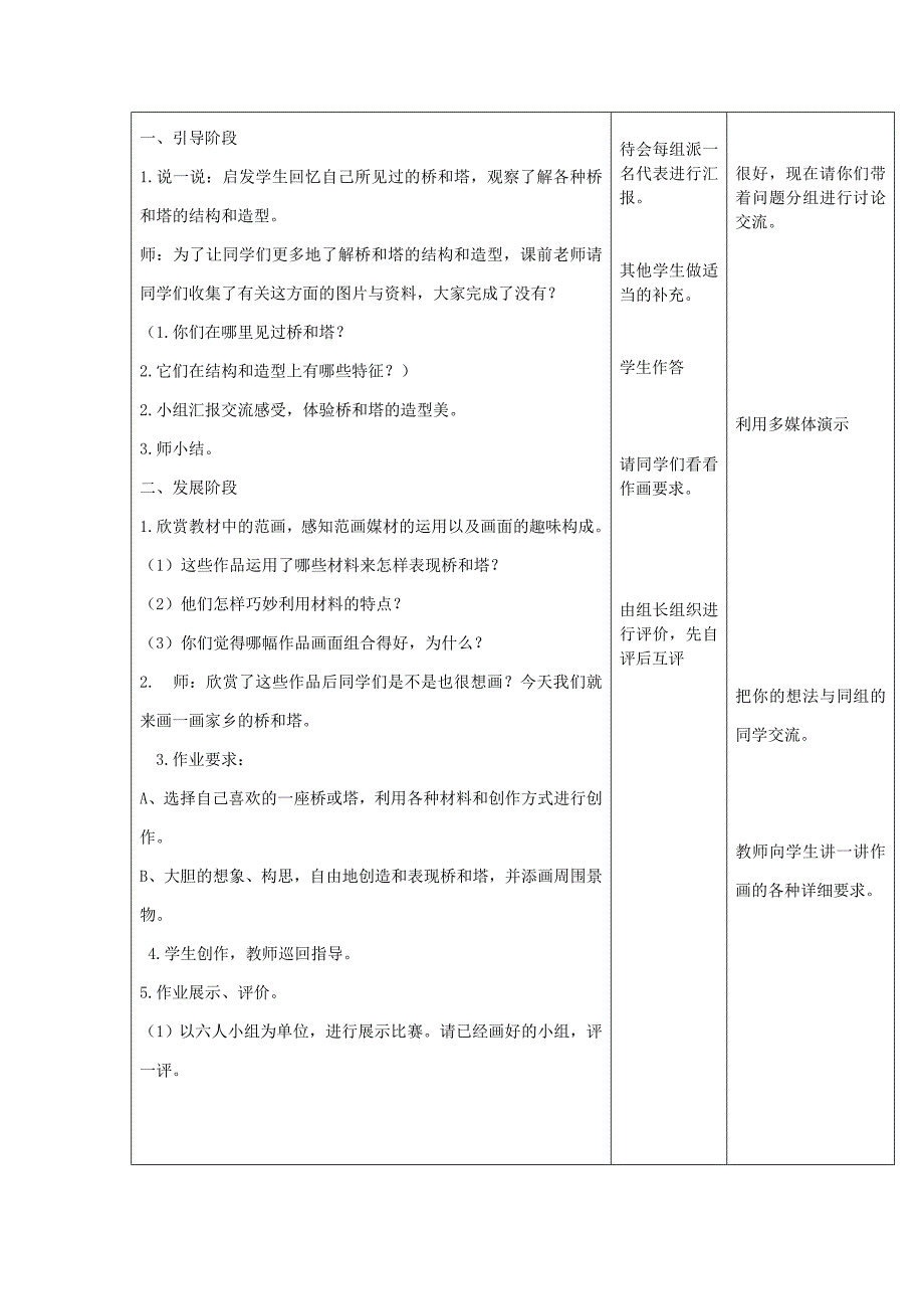 2019春三年级美术下册 第16课《家乡的桥和塔》教案 人教版.doc_第2页