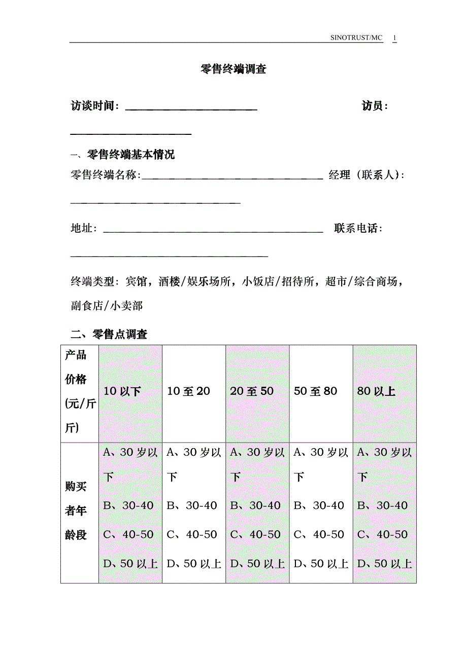 新华信-孔府家-零售终端调查表hbne_第1页