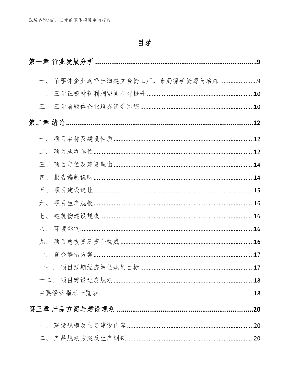 四川三元前驱体项目申请报告【参考范文】_第2页