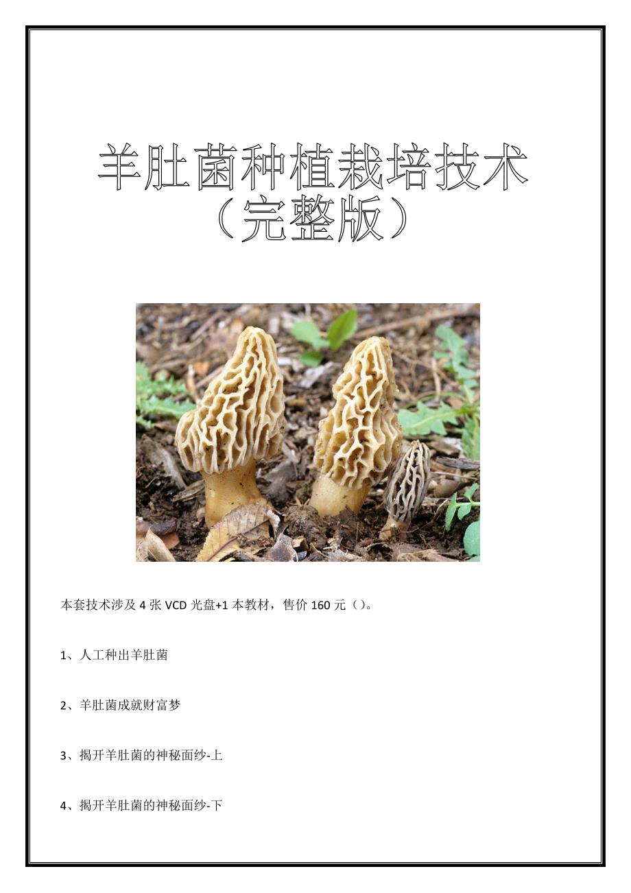 羊肚菌种植栽培技术完整版.doc_第1页