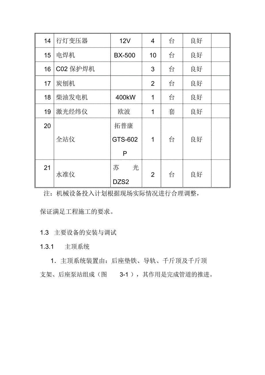 顶管专项施工资源的投入及施工进度计划_第3页