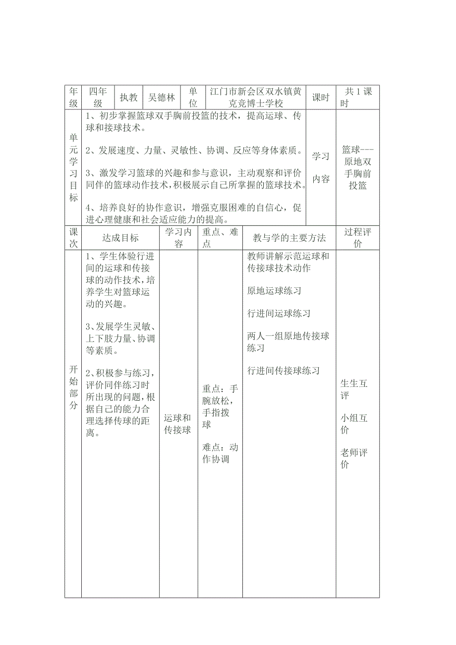 《原地双手胸前投篮》教学设计[124].doc_第2页