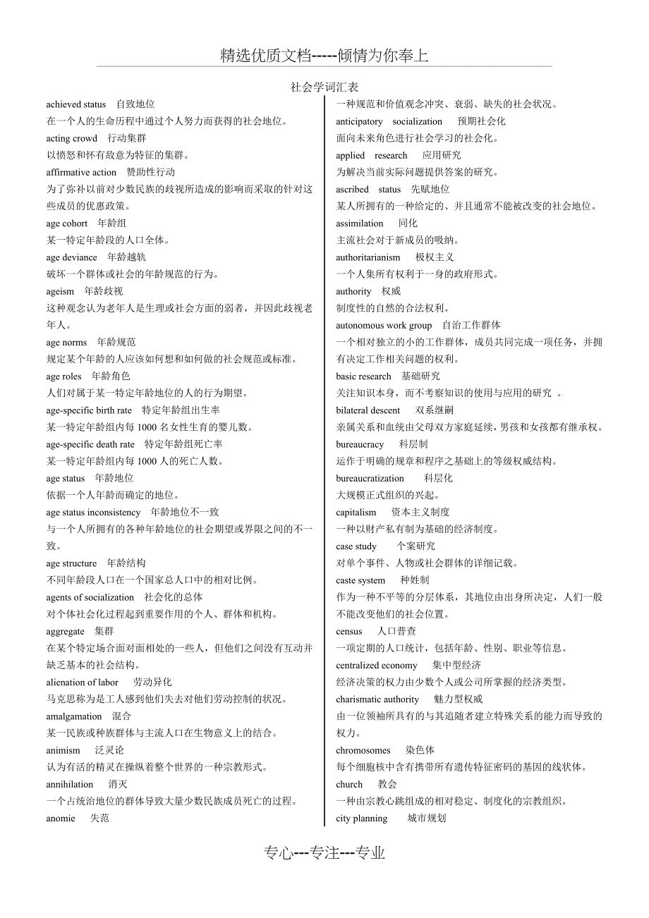 社会学词汇表(共11页)_第1页