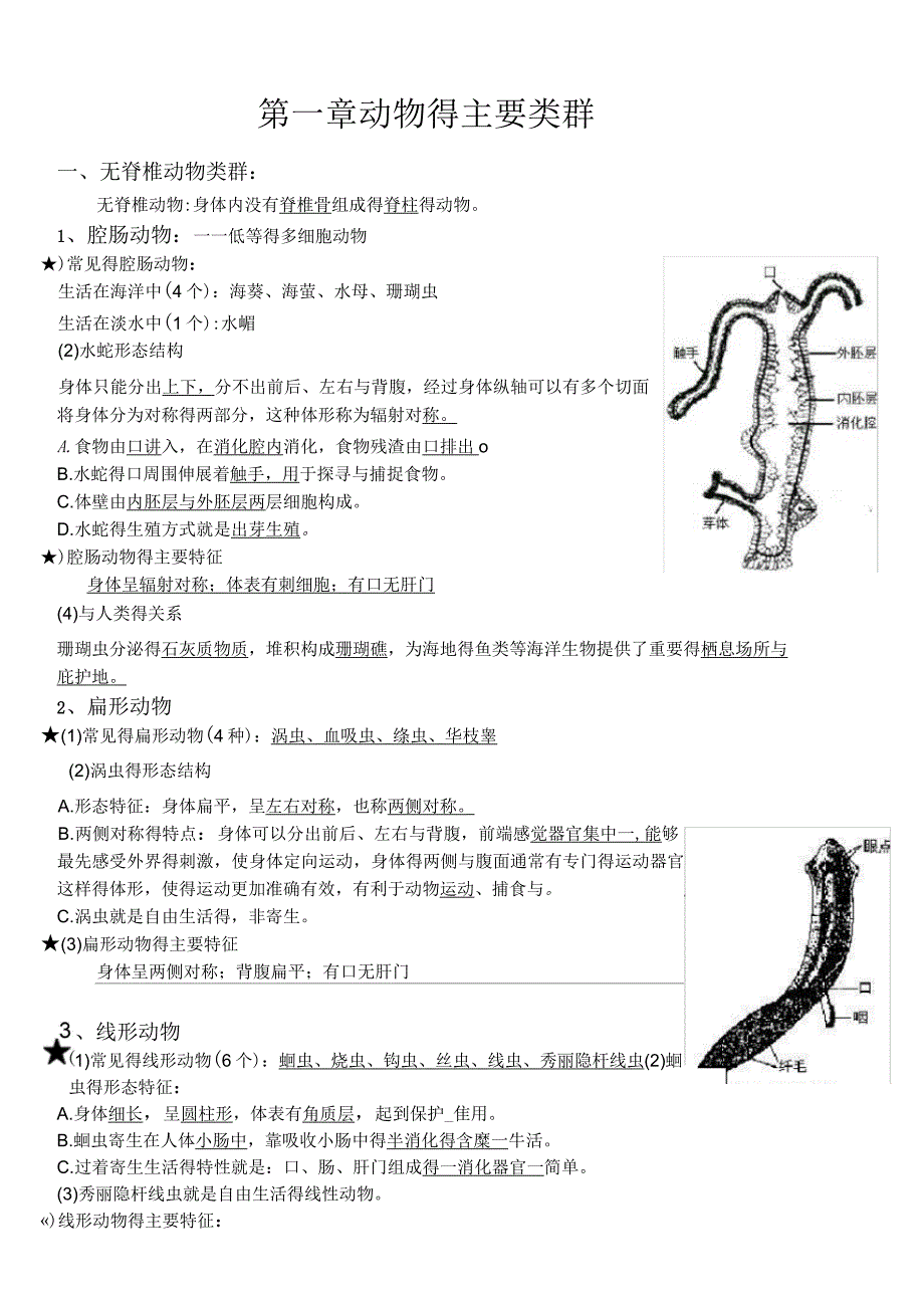 人教版八年级生物上第一章知识点汇总_第1页