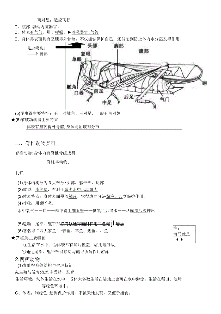 人教版八年级生物上第一章知识点汇总_第3页