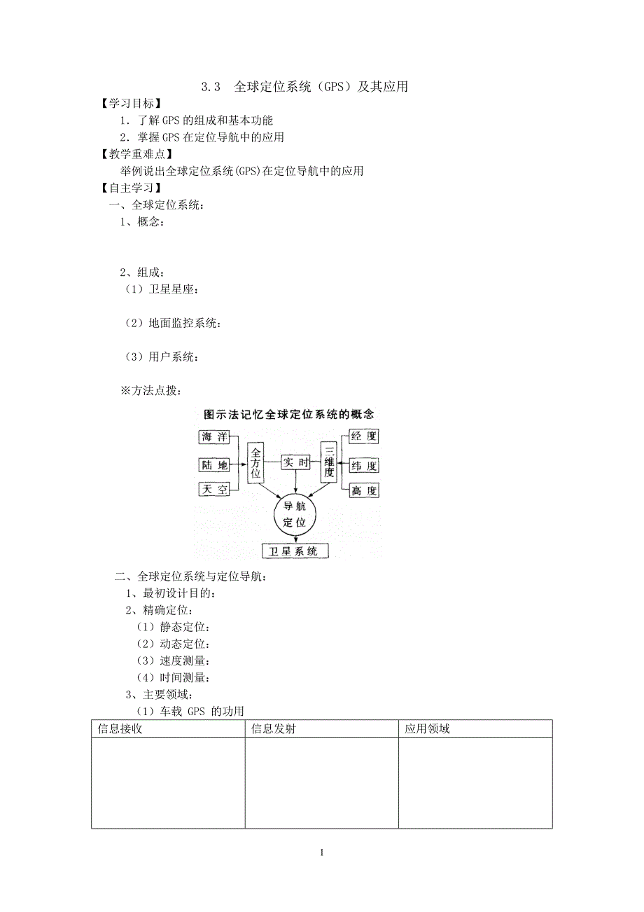 全球定位系统及其应用学案.doc_第1页