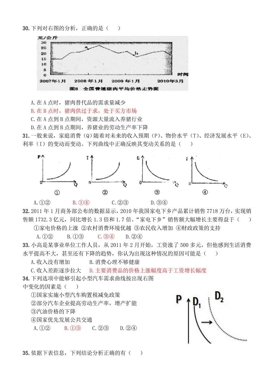 经济生活第一单元测试题.doc_第5页