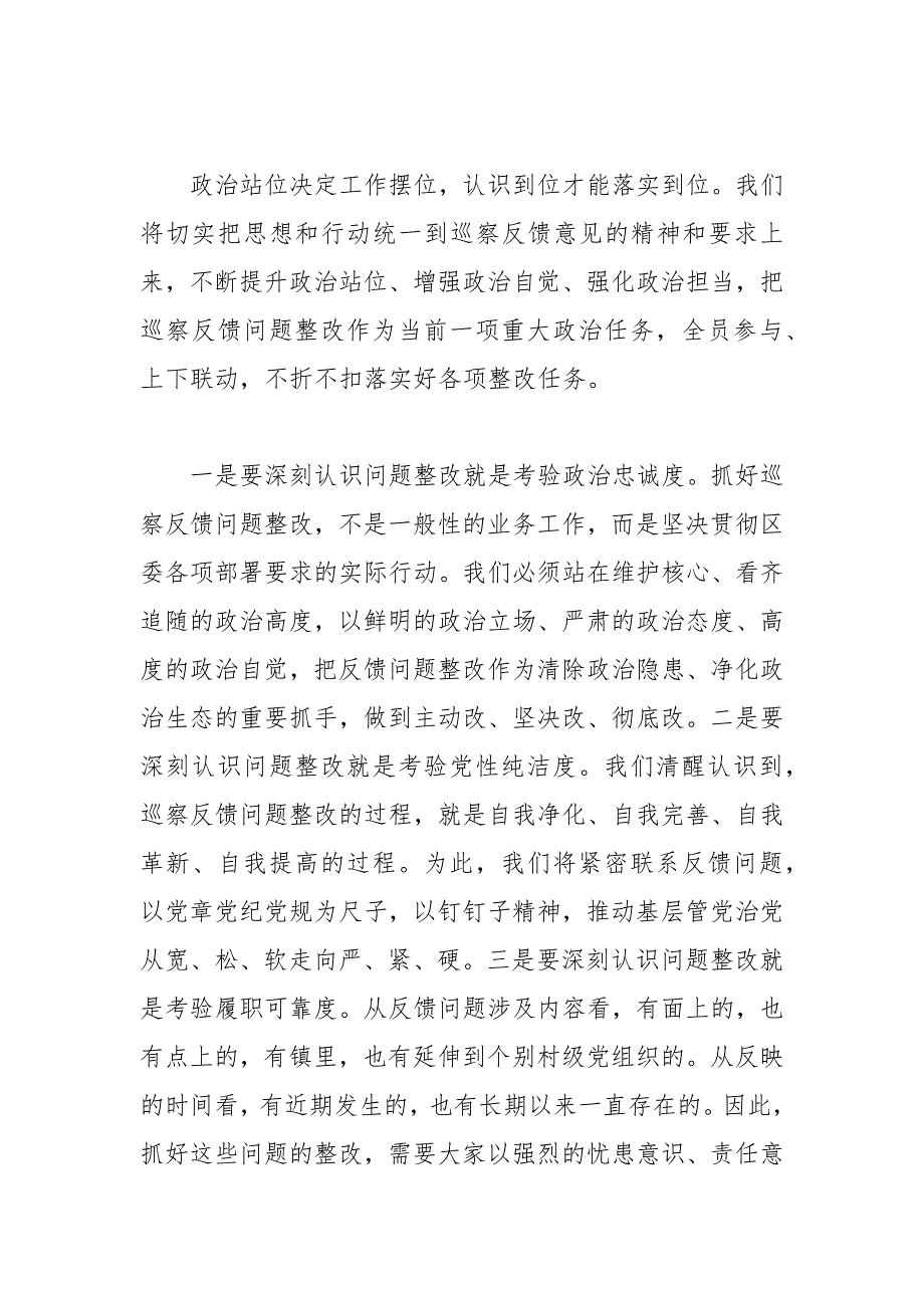 乡镇党委书记在巡察意见反馈会上的整改表态发言.docx_第2页