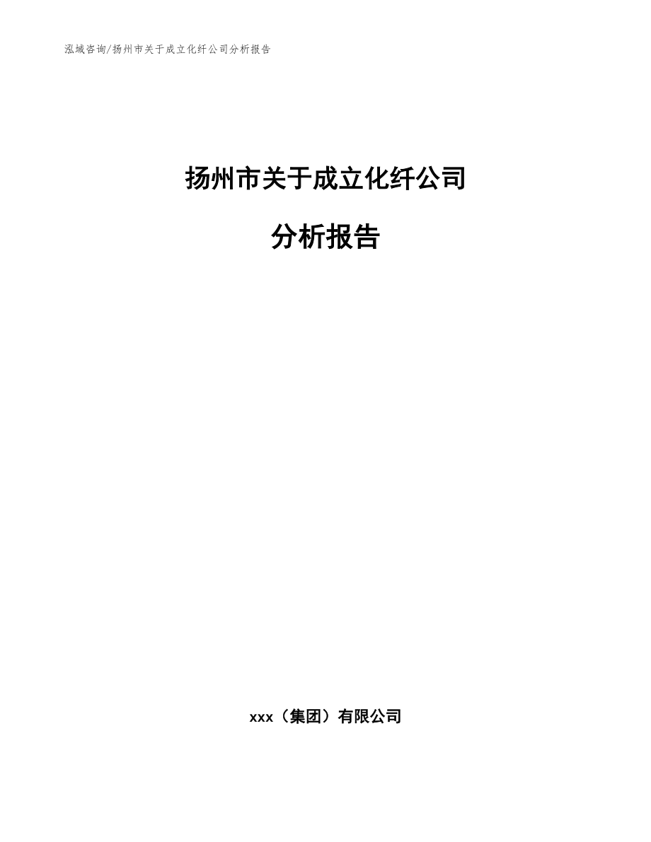 扬州市关于成立化纤公司分析报告模板参考_第1页