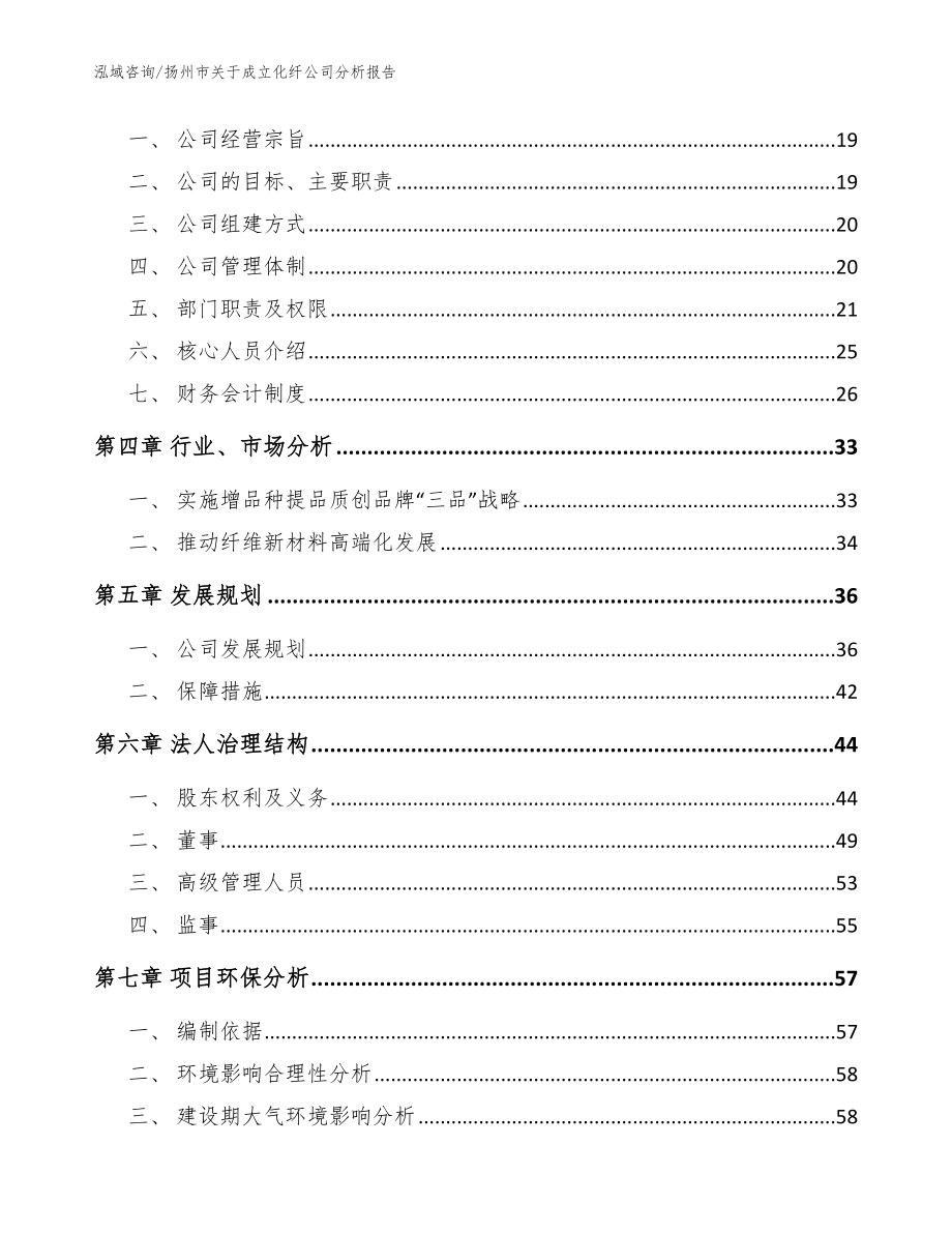 扬州市关于成立化纤公司分析报告模板参考_第4页