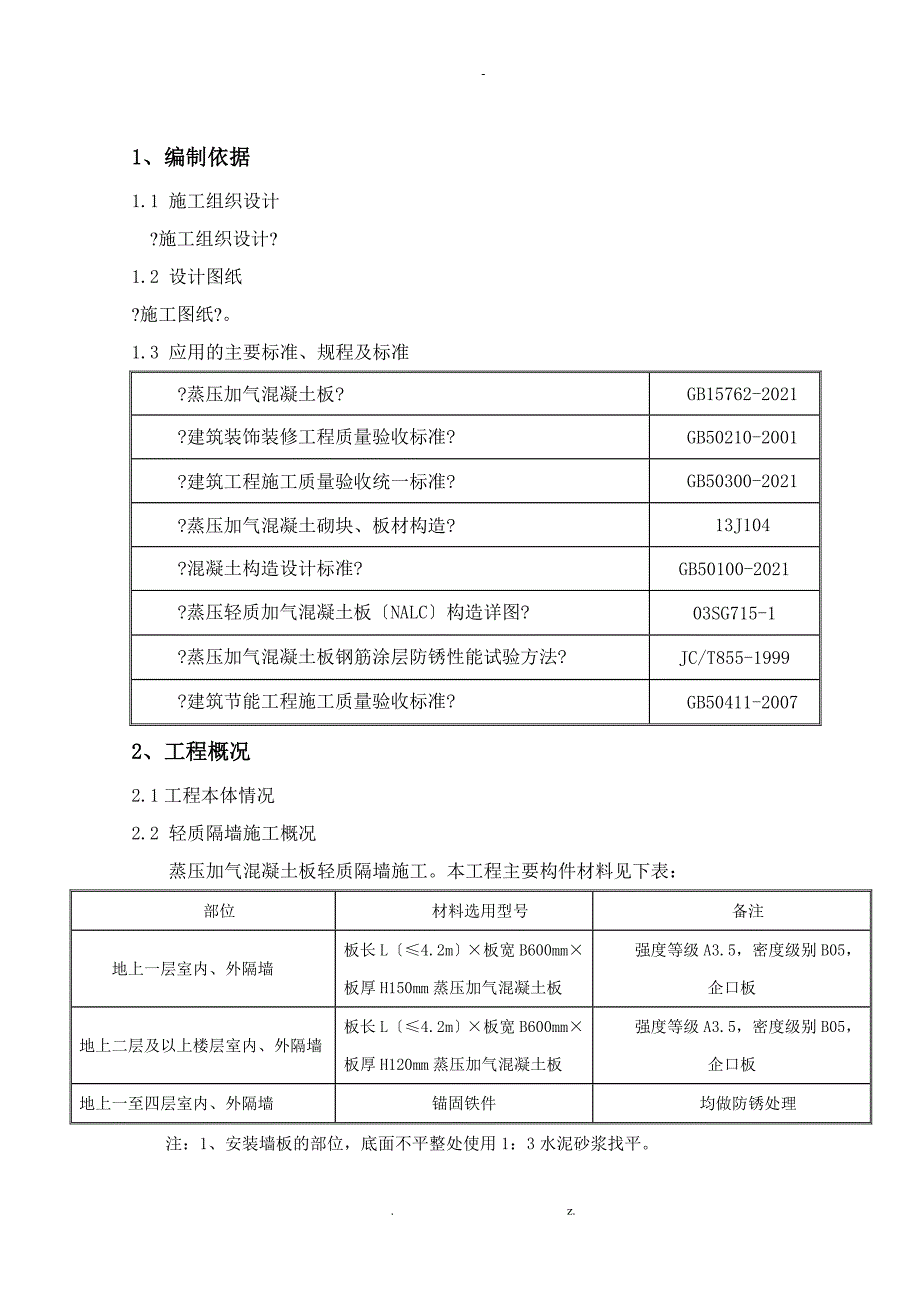 蒸压加气混凝土板轻质隔墙施工方案ALC板NALC板_第4页