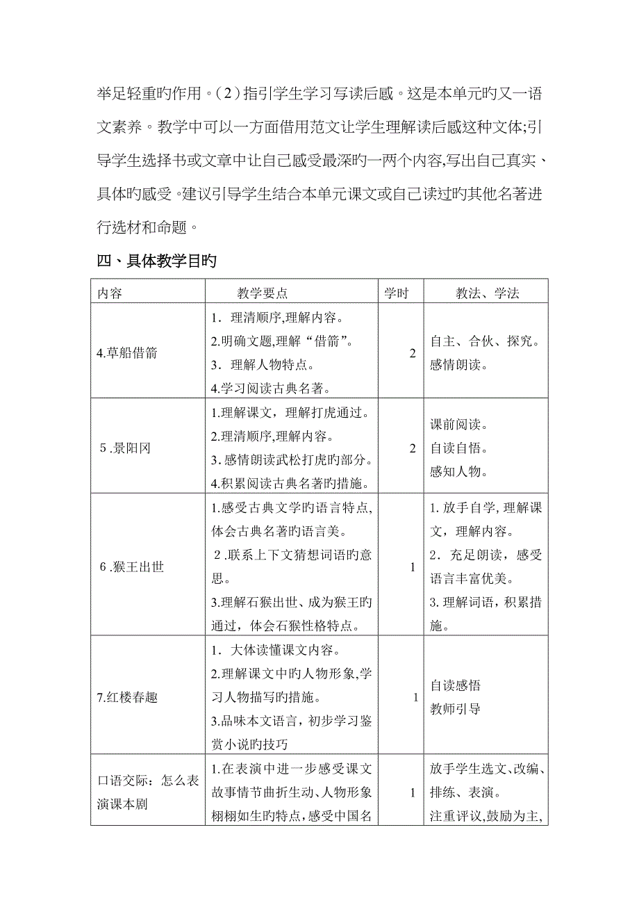 最新部编版五年级语文下册单元备课(一至八单元)_第4页