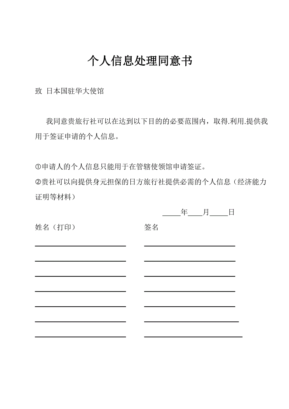 个人信息处理同意书(精品)_第1页