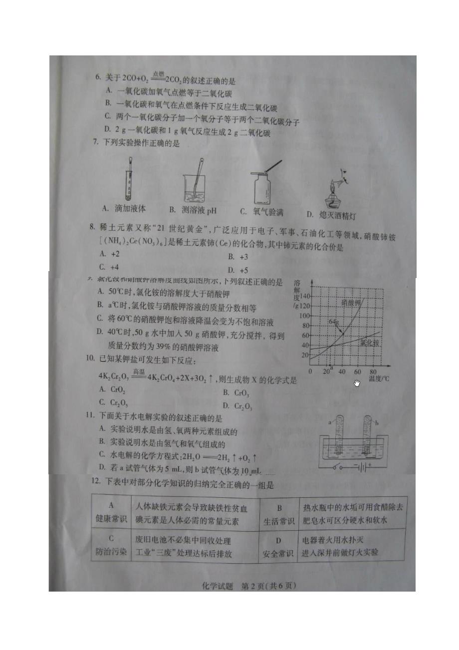 2012广东汕头中考化学试题_第2页