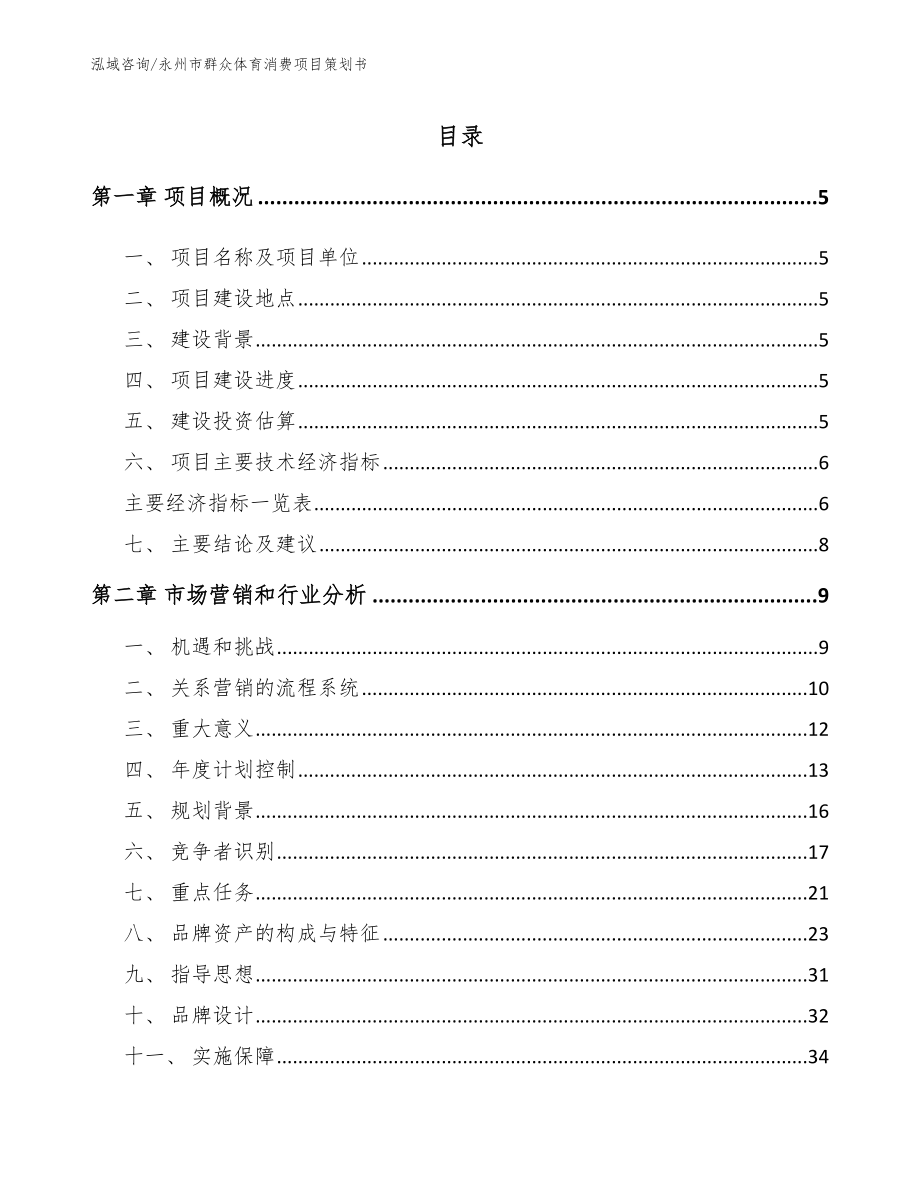 永州市群众体育消费项目策划书_第1页