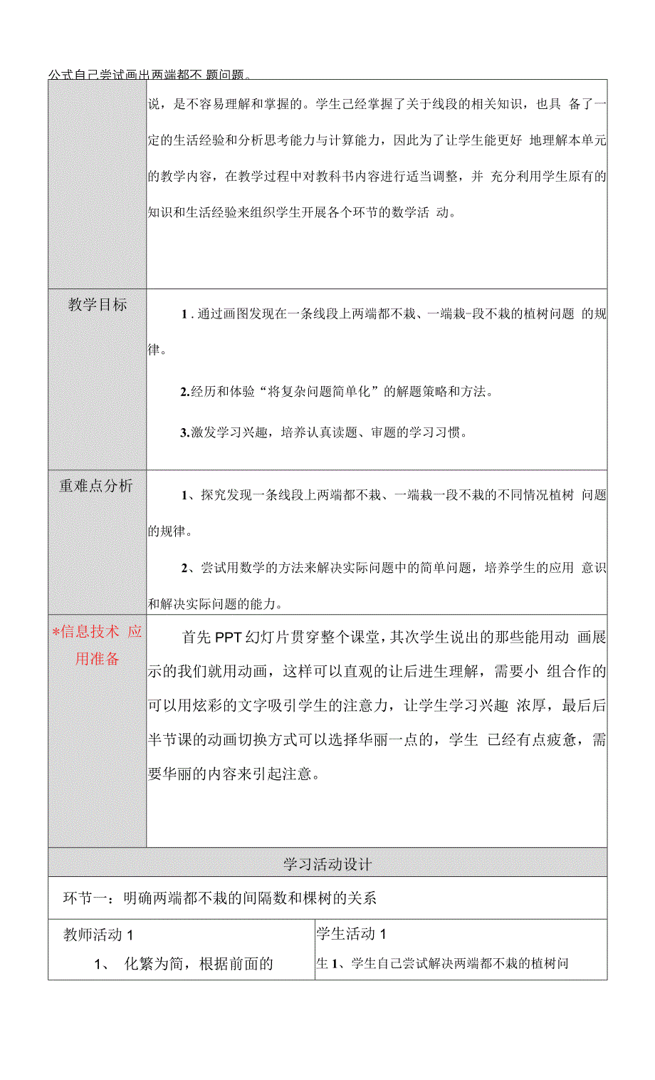 植树问题一端栽一端不栽教学设计.docx_第2页