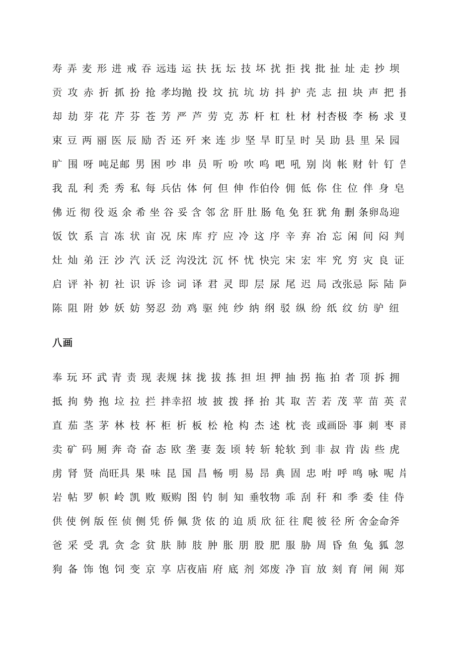 小学生常用汉字表_第3页