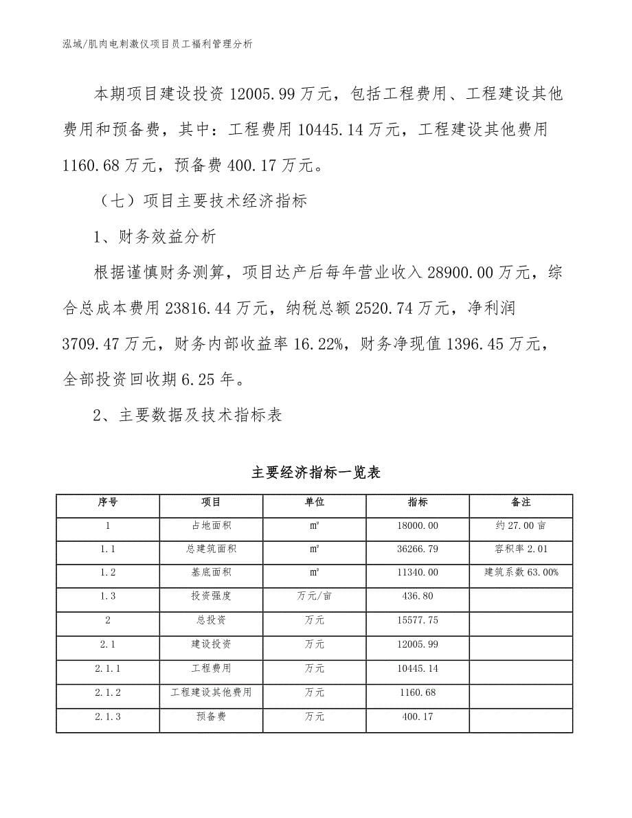 肌肉电刺激仪项目员工福利管理分析_范文_第5页