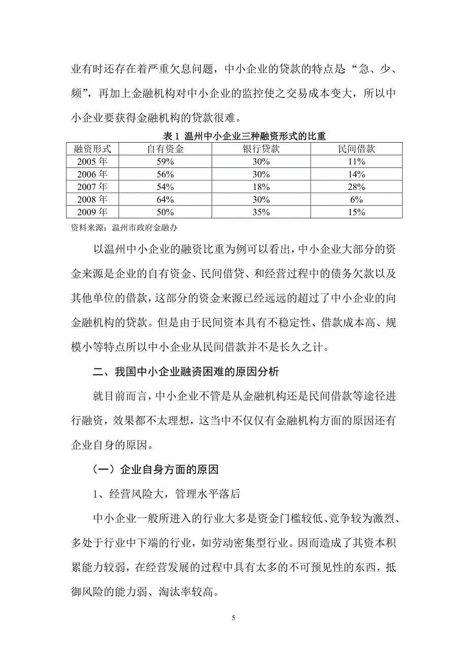 财务管理毕业论文我国中小企业的融资困境及对策_第5页