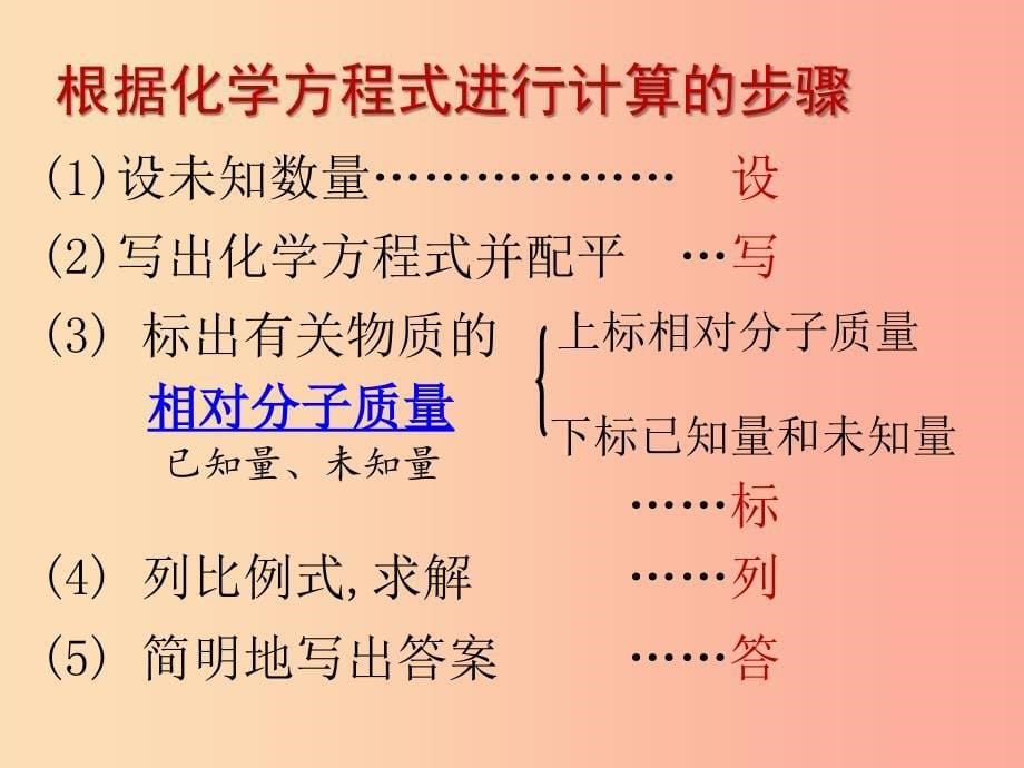 九年级化学上册第五单元课题3利用化学方程式的简单计算课件 新人教版.ppt_第5页