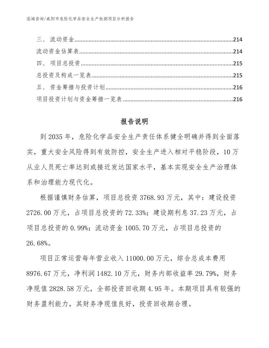 咸阳市危险化学品安全生产检测项目分析报告_模板_第5页