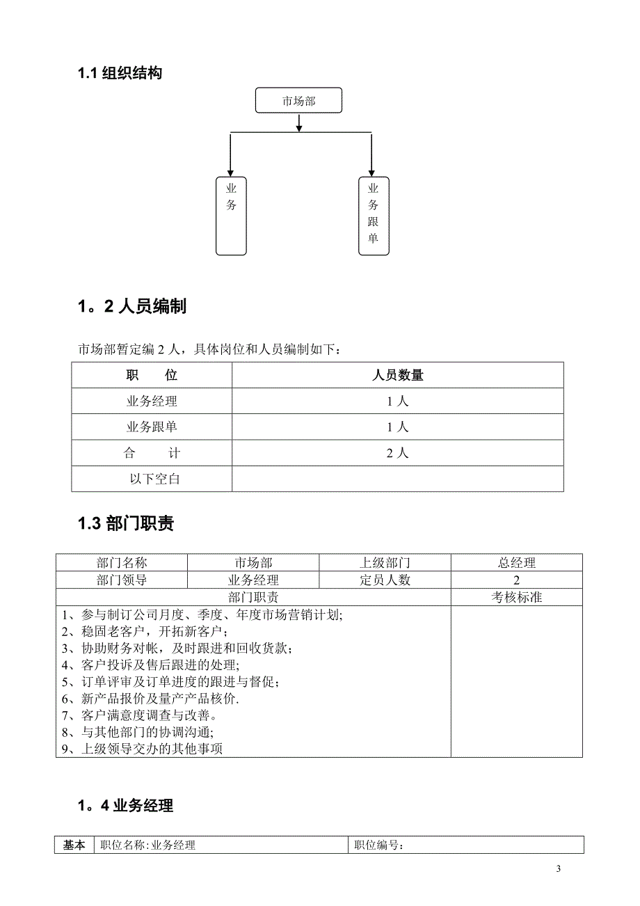 市场部岗位职责说明书_第3页