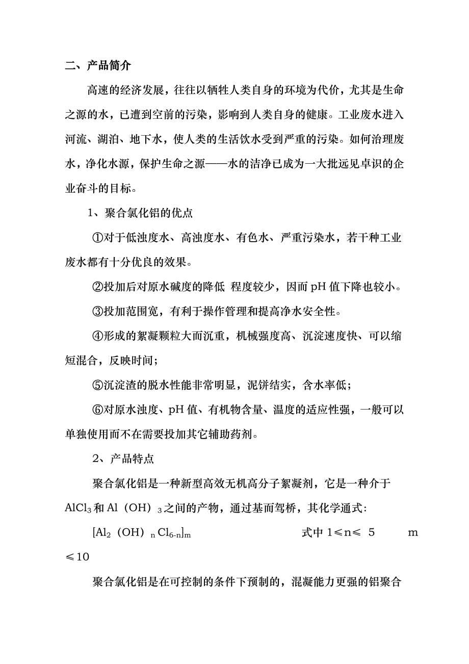 投资组建聚合氯化铝生产线方案初步设计_第5页