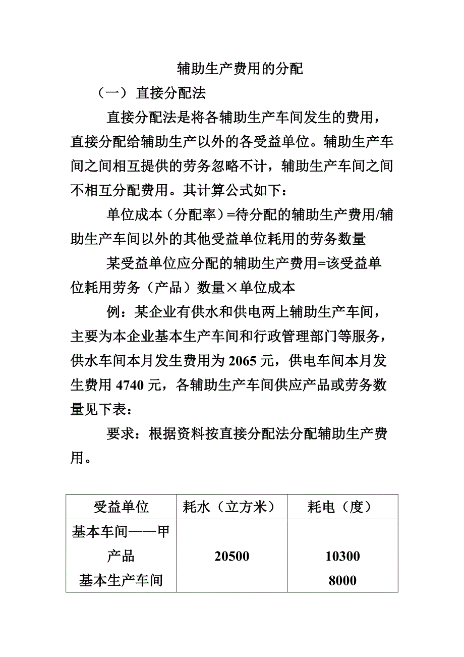 辅助生产费用的分配例题_第1页