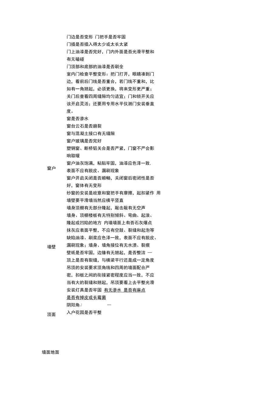 最新超实用精装房验收一览表资料_第3页