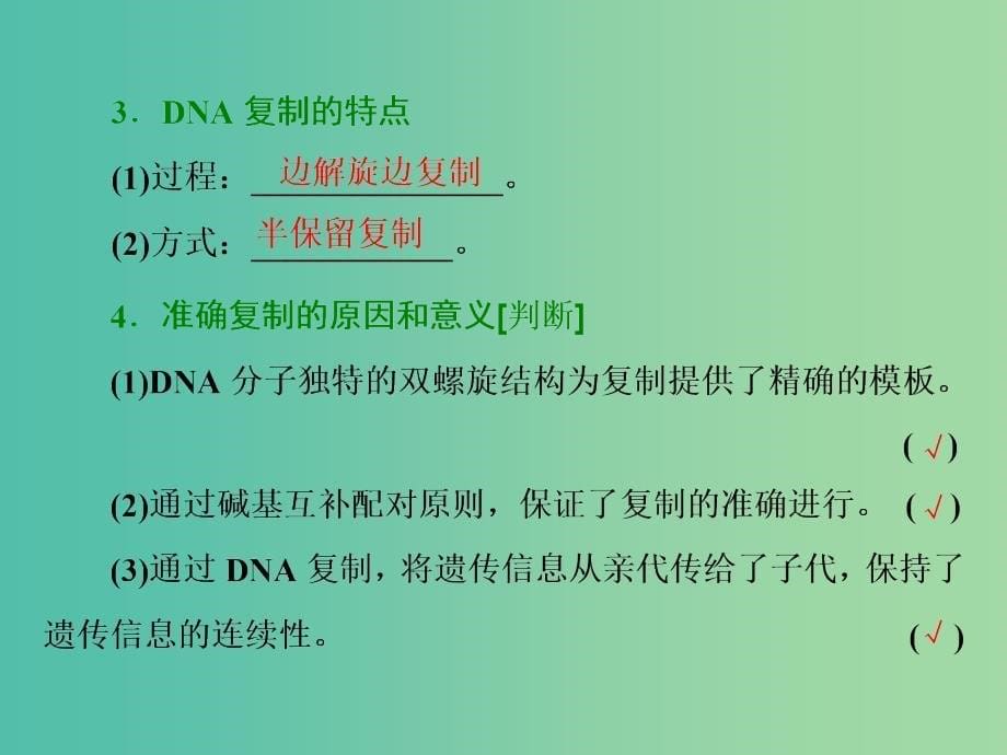 高中生物 第3章 第3、4节 DNA的复制 基因是有遗传效应的DNA片段课件 新人教版必修2.ppt_第5页