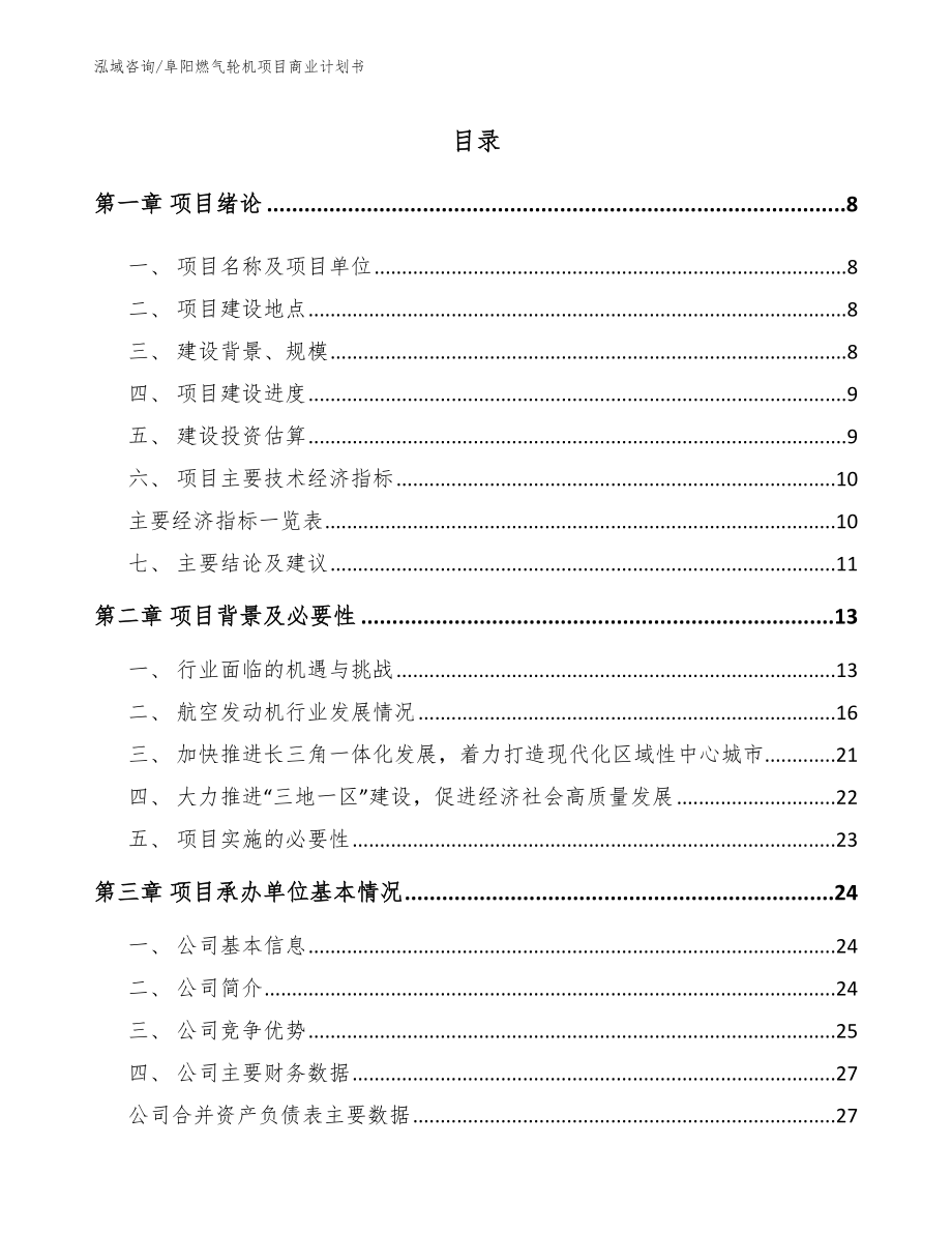 阜阳燃气轮机项目商业计划书（范文参考）_第2页