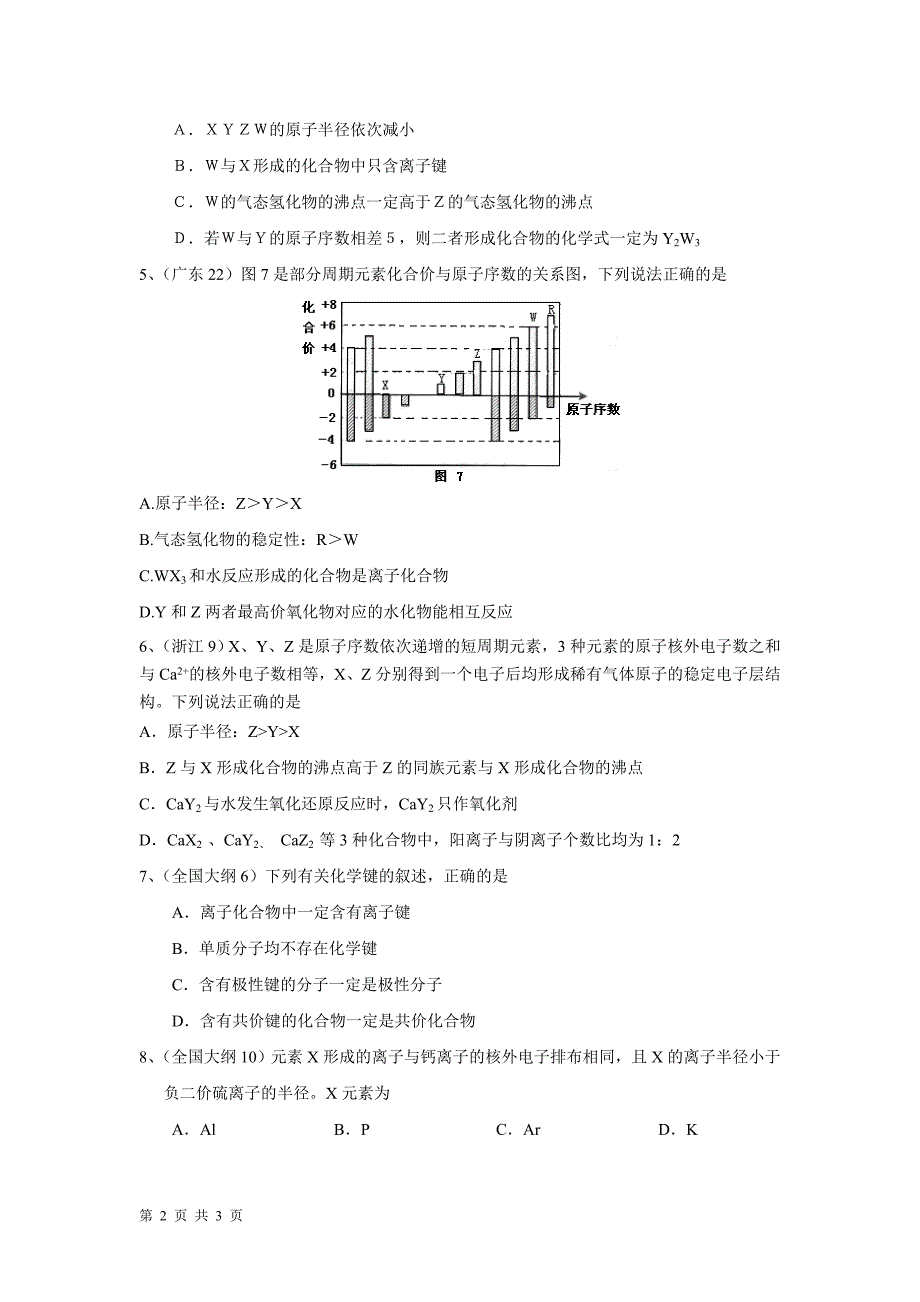 2012年高考化学试题分类解析汇编元素周期表元素周期律_第2页