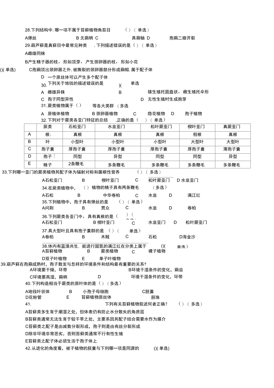 植物分类试题精选分析_第4页