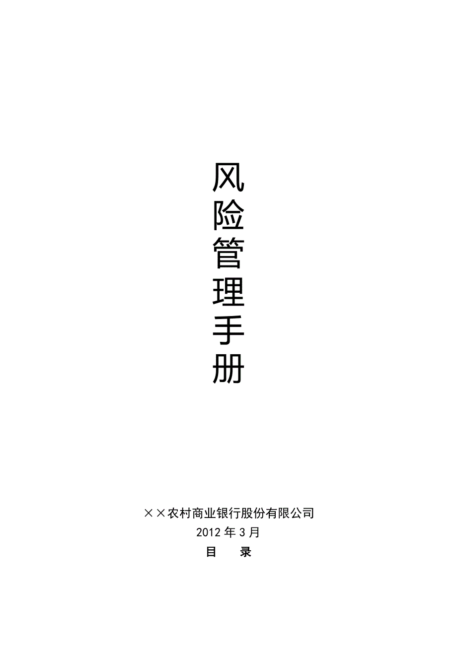 农村商业银行风险管理手册.doc_第1页