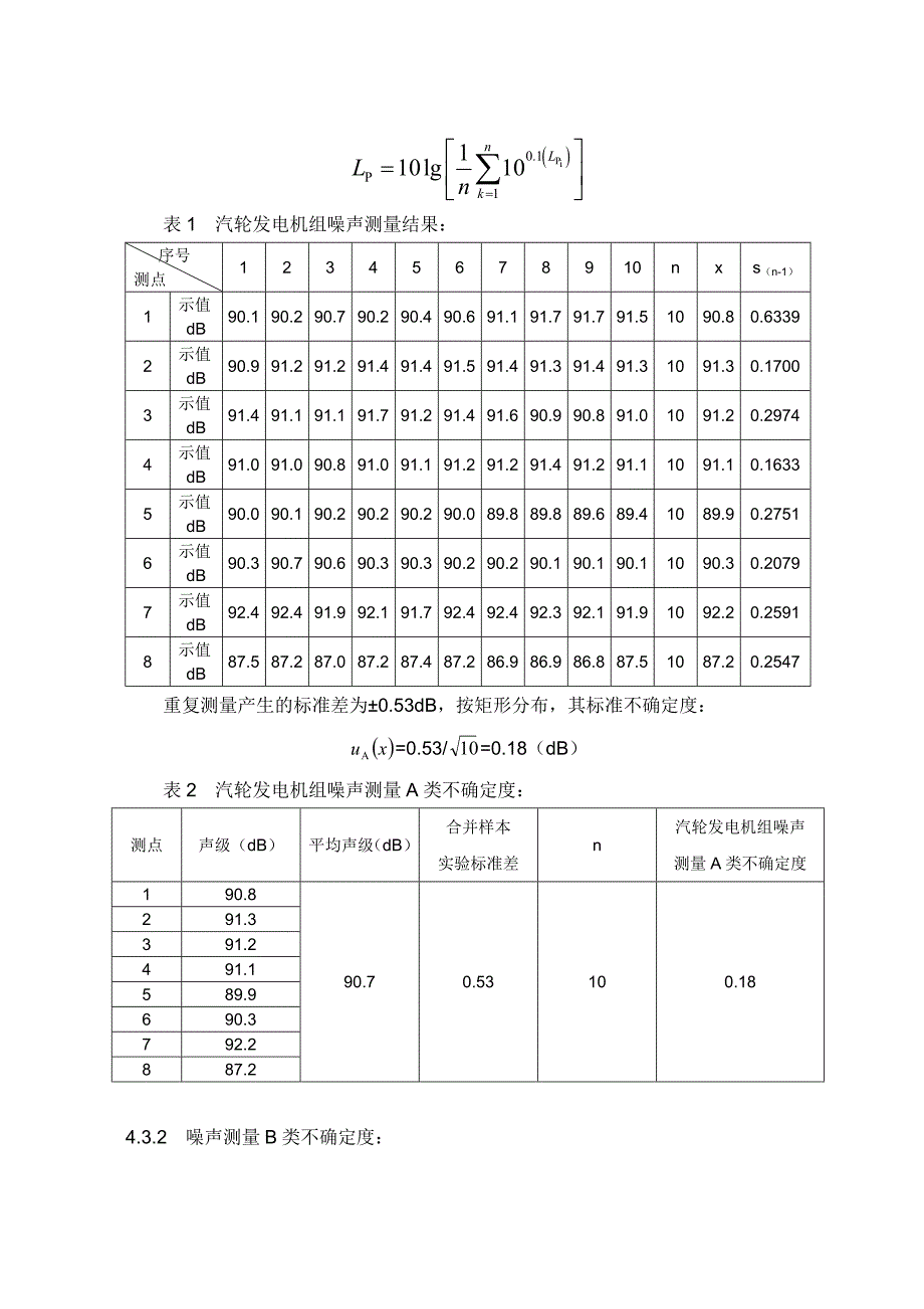 某发电厂汽轮发电机组噪声测定不确定度评定_第2页