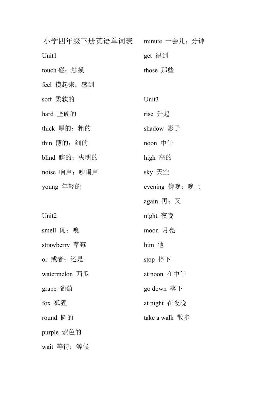 沪教牛津版小学四至六年级英语单词表_第5页