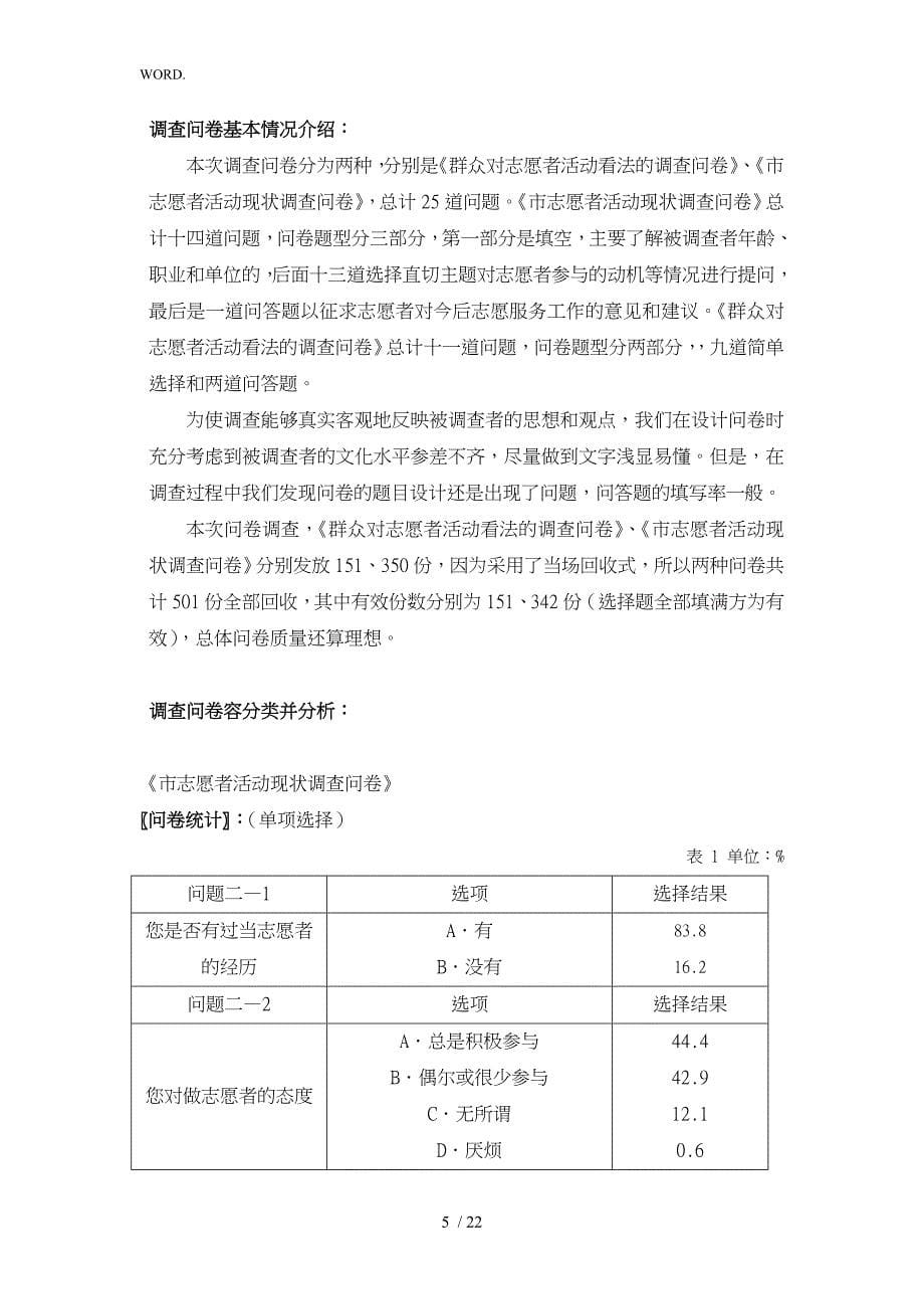 杭州志愿者发展现状和影响的调查报告_第5页