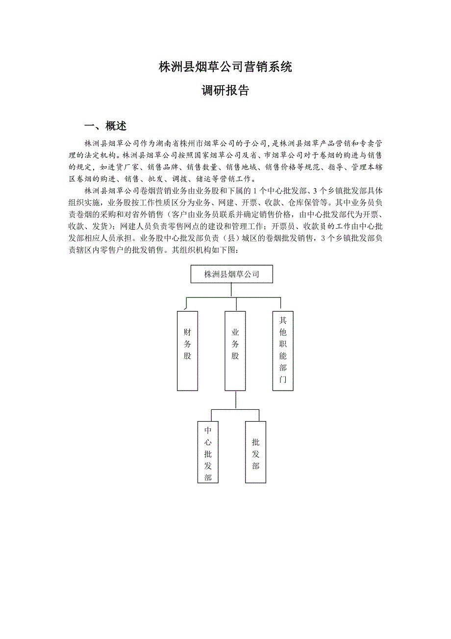 湖南烟草BPR项目株洲县烟草公司营销系统_第1页