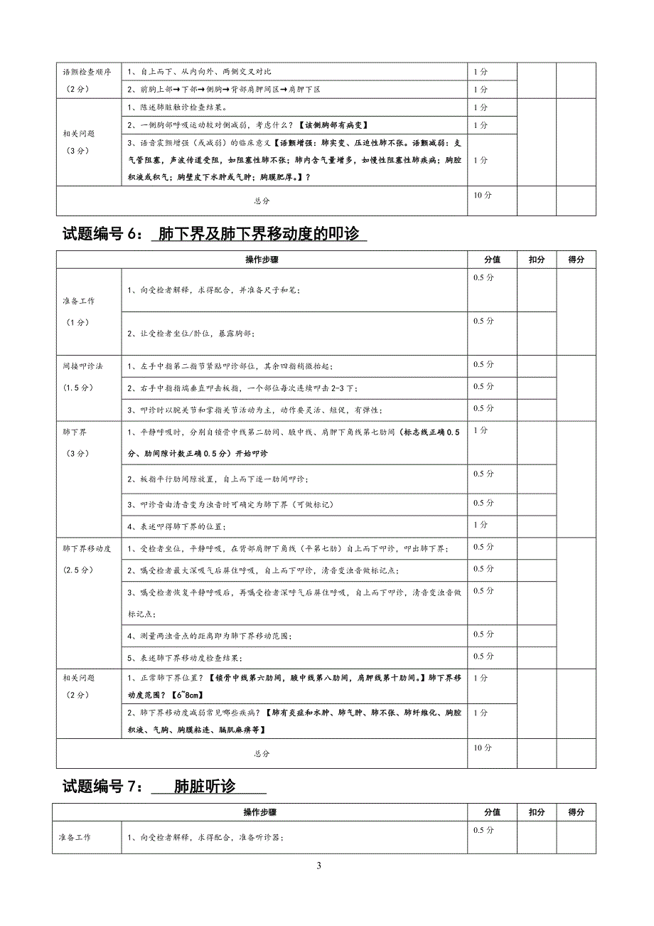 临床医学诊断体格检查技能操作考核评分表(排版好).doc_第4页