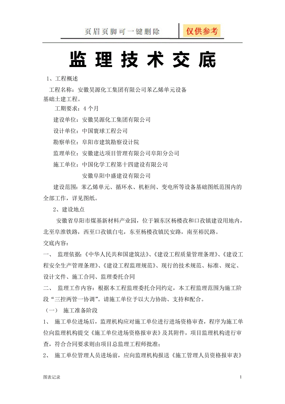 监理技术交底记录[表格借鉴]_第1页