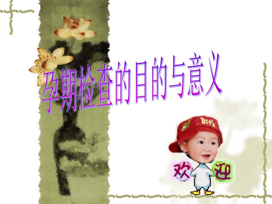 孕期检查的目的与意义;_第1页