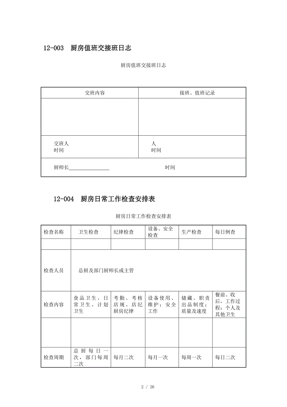 张厨房管理表格_第2页