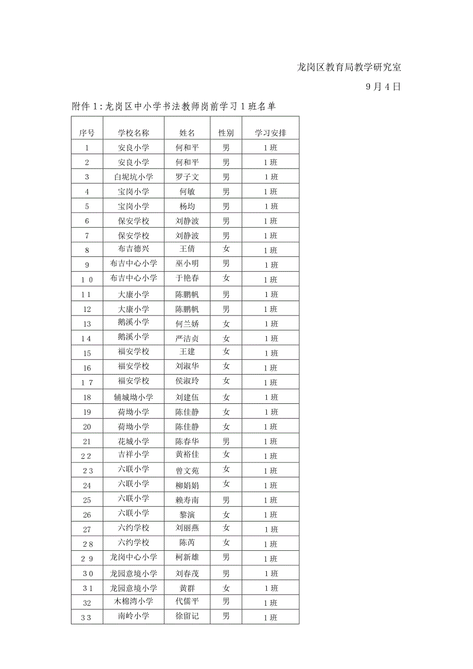 龙岗区中小学书法教师岗前学习(第一期)活动安排_第3页