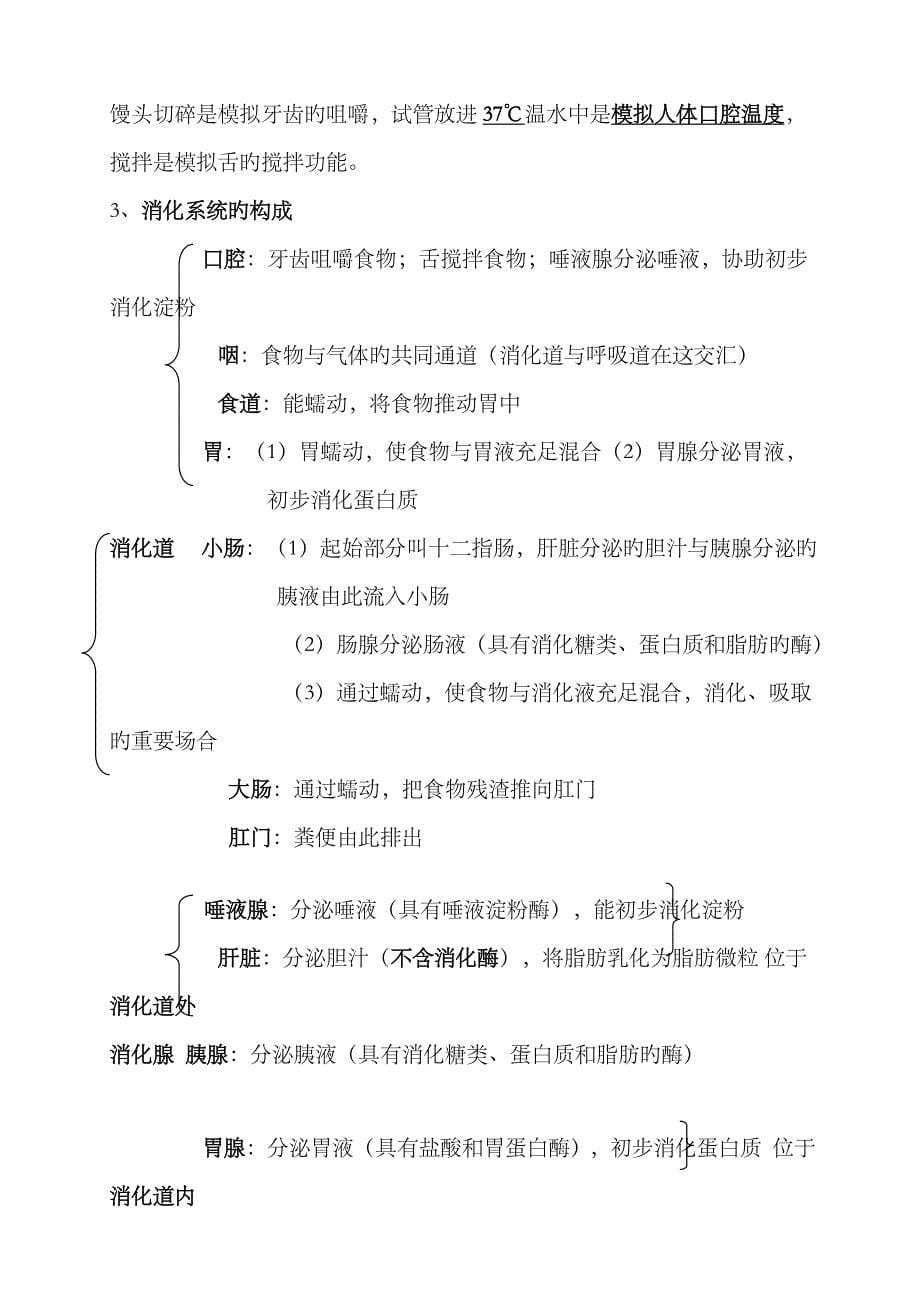 2023年七年级下册生物学知识点汇总汇总_第5页