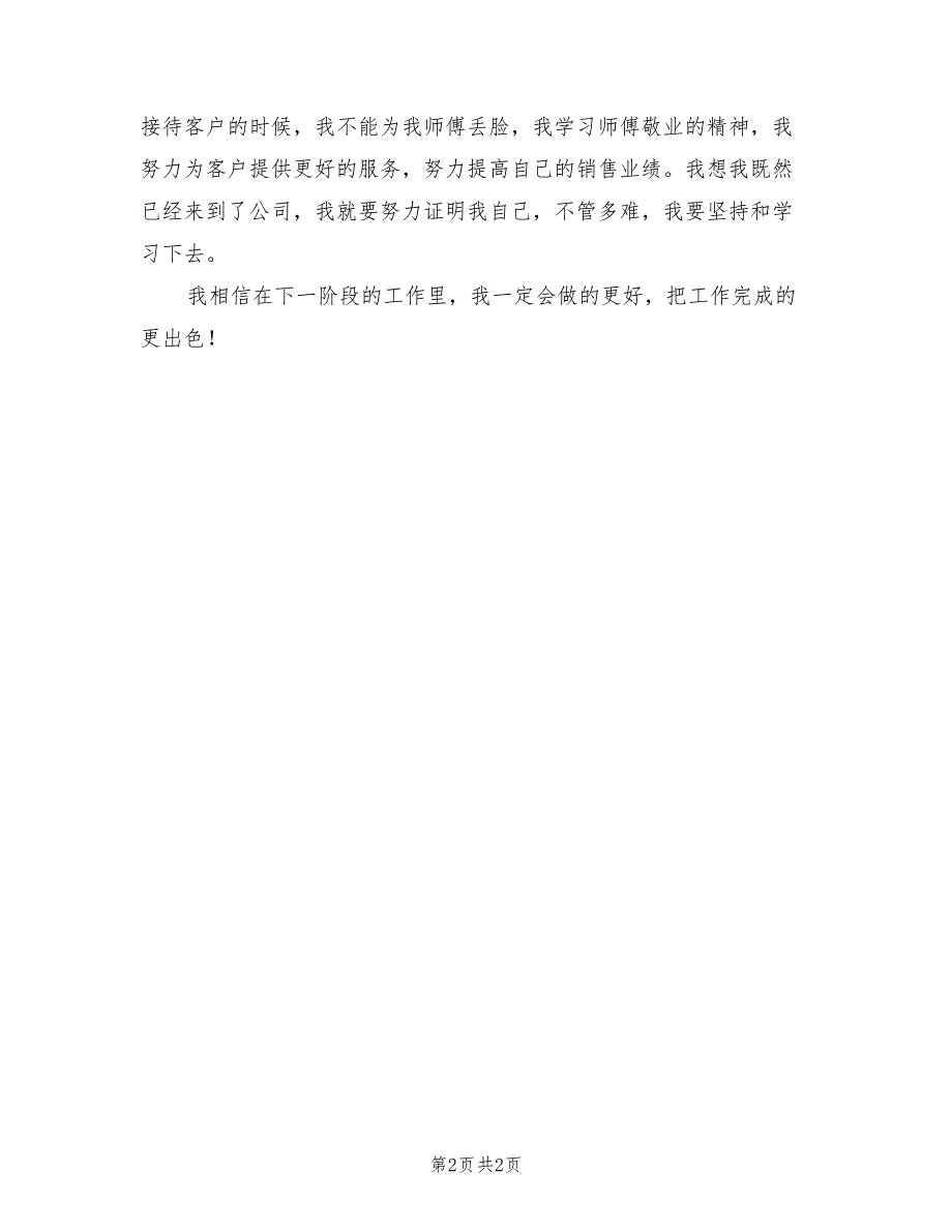 2022年公司销售员试用期工作总结_第2页