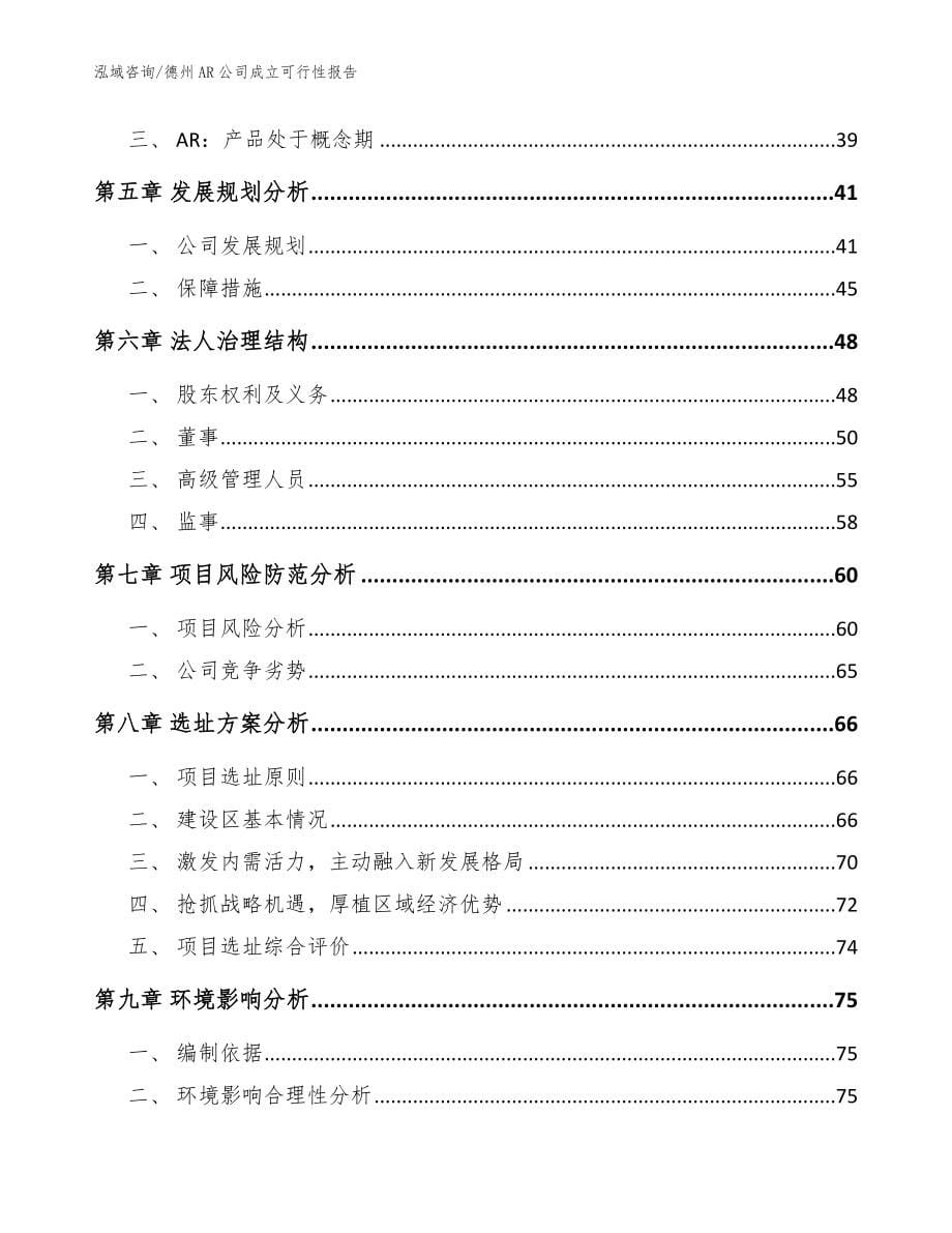 德州AR公司成立可行性报告【参考模板】_第5页