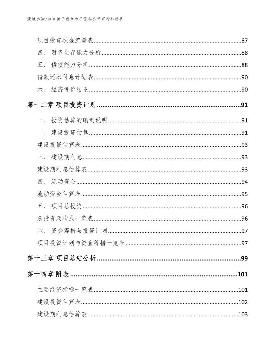 萍乡关于成立电子设备公司可行性报告【模板参考】_第5页