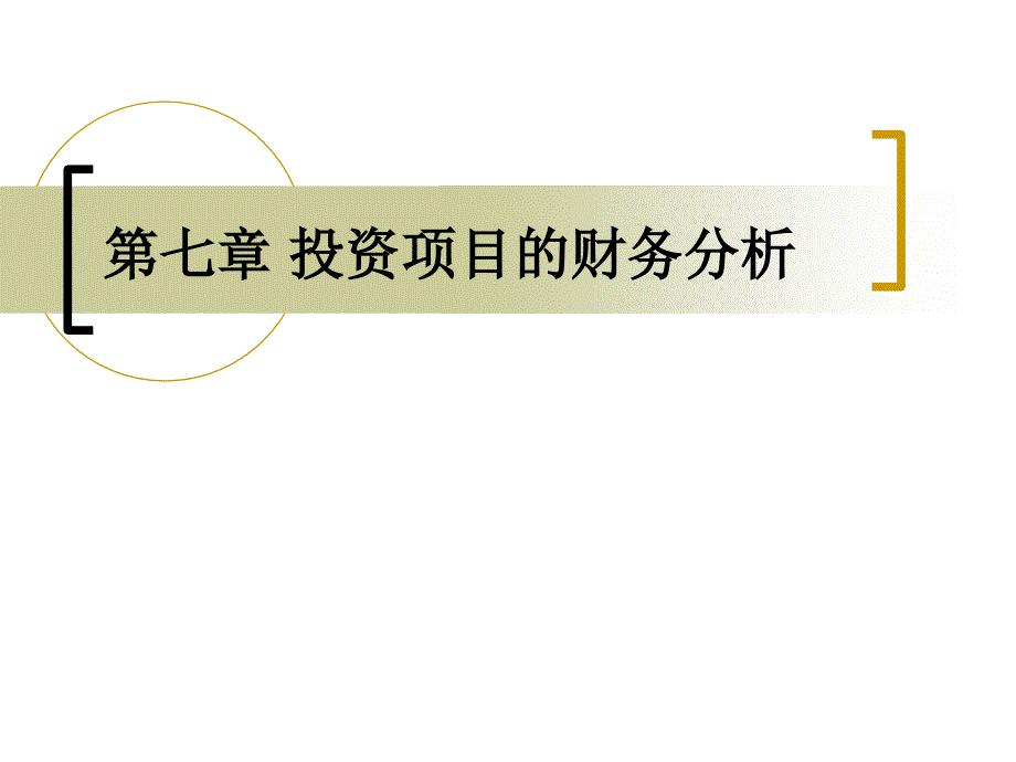 投资项目的财务分析完整_第1页