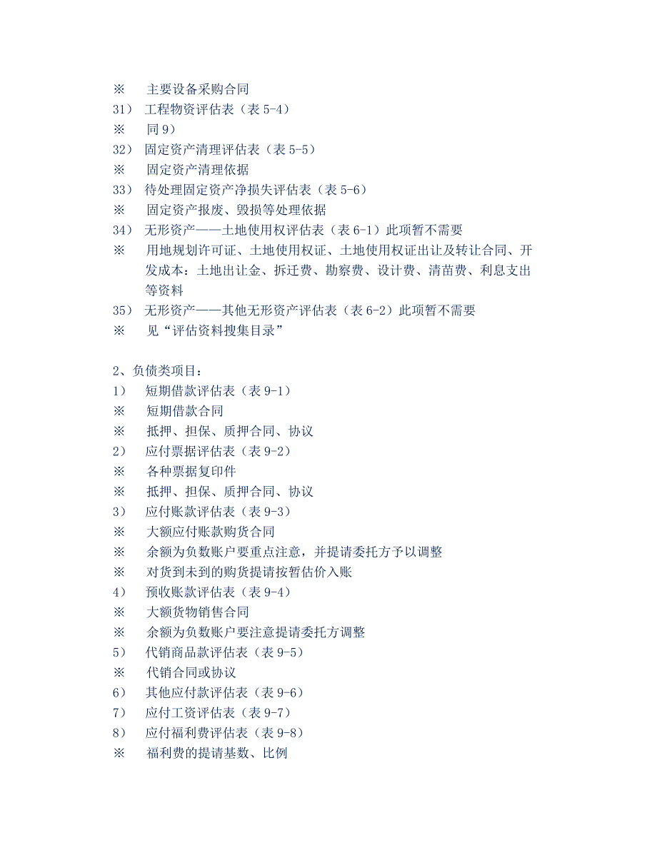 各项资产评估所需资料清单_第4页