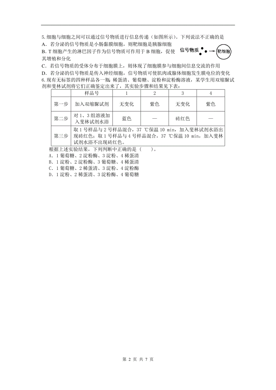 2013唐山一模生物(A卷).doc_第2页